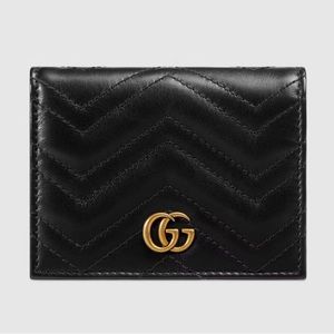 Black GG Marmont card case wallet